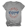 Detail view of the retro distressed lettering on grey cotton baseball crewneck t-shirt - S / Dark Gray