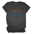 Close-up of There's No Crying In Baseball vintage graphic print on dark gray t-shirt - Black Heather Grey