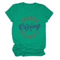 Detail of green cotton blend T-shirt with vintage 'There's No Crying In Baseball' print - Dark Green