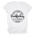 Close-up of circular slogan print on white cotton T-shirt with minimal aesthetic - White (Black Font)