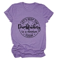 Purple crewneck t-shirt with Let's Keep the Dumbfuckery to a Minimum slogan print - Purple (Black Text)
