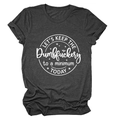 Close-up of charcoal grey cotton T-shirt with white Let's Keep the Dumbfuckery slogan print - Heather Gray (White Font)