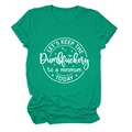 Detail of emerald green t-shirt with white circular slogan print on the chest - Dark Green (White Font)