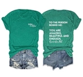 Forest green t-shirt with 'YOU matter' print and distressed denim shorts set - Dark Green (White Font)