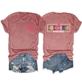 Détail d'un t-shirt rouge vintage imprimé Emergency Department et d'un short en jean bleu - Or Rose (Graphique Blanc)