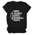 Détail du t-shirt en coton noir avec inscription Moms Against White Baseball Pants - Noir (Texte Blanc)