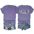 Ensemble t-shirt violet imprimé Emergency Department et short en jean, vue recto-verso - Violet (Graphique Blanc)