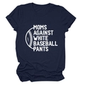 Détail du t-shirt en coton bleu marine avec texte blanc et imprimé de point de baseball - Bleu Marine (Texte Blanc)