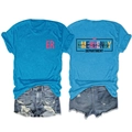 Ensemble t-shirt bleu Emergency Department et short en jean déchiré pour femmes - Bleu Lac (Graphique Noir)