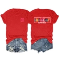 T-shirt rouge à plat avec logo ER devant et texte Emergency Department au dos détaillé - Rouge (Graphique Blanc)