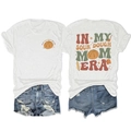 White sourdough mom era graphic t-shirt with front and back vintage sourdough prints - White