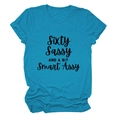 Blue Sixty Sassy And A Bit Smart Assy cotton t-shirt with crew neck and short sleeves - Lake Blue (Black Font)