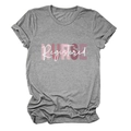 Dettaglio della stampa Registered NURSE su t-shirt grigia in cotone con maniche risvoltate - S / grigio scuro