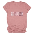 Dettaglio della stampa Registered NURSE su t-shirt rosa polvere a maniche corte - Taglia S / Oro rosa