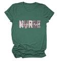 Dettaglio della stampa Registered Nurse su t-shirt in cotone melange verde scuro - Taglia S / verde retrò