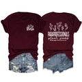 Maroon Paraprofessionals plant seeds t-shirt with floral print and denim shorts outfit - S / Tops / Burgundy