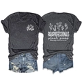 Front and back detail of charcoal grey T-shirt with Para floral print and back text - S / Tops / Black Heather Grey