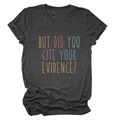 Detailopname van de tekstbedrukking op het donkergrijze katoenen T-shirt dames - Zwartgrijs Gemêleerd