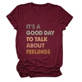 Detail of burgundy cotton T-shirt featuring vintage colorful typography print on the chest - Burgundy