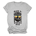 Detail of the soft heather grey cotton T-shirt featuring a vintage graphic print - S / Light Gray (Black Font)