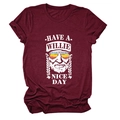 Detail of the cotton blend texture and Willie Nelson graphic on the burgundy T-shirt - S / Wine Red (White Font)