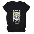 Detail of black cotton T-shirt featuring HAVE A WILLIE NICE DAY graphic print - S / Black (White Letters)