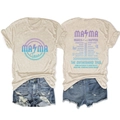 T-shirt couleur avoine style rock Mama avec impressions graphiques recto verso - S / Hauts / Sable
