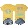 Dual-sided graphic yellow MAMA Tour t-shirt with motherhood slogan back print - Yellow