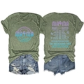Flat lay of Army Green Mama Makes It All Happen T-shirt with double-sided rock tour print - Olive Green