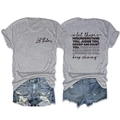Détail recto et verso d'un t-shirt gris avec inscription let them misunderstand you - Gris clair