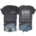 Vue avant et arrière du t-shirt gris foncé avec texte et short en jean bleu déchiré - Gris Chiné Noir