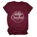 T-shirt bordeaux à manches courtes avec motif montagne et verset biblique Esther 4:14 - Rouge Vin (Texte Blanc)