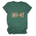 Detail of emergency nurse printed logo on a dark green short sleeve cotton t-shirt - Retro Green (White Text)