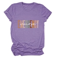 Detail of purple Emergency Nurse T-shirt showing soft knit texture and letter printing - Purple (White Text)