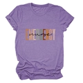 Detail of emergency nurse printed lettering on purple cotton t-shirt with knit texture - Purple (Black Text)