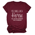 Macro detail of wine red heather fabric and white slogan print on women's t-shirt - M / Wine Red (White Graphic)