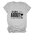 Détail du t-shirt gris clair avec impression graphique sips about to go down - S / Gris clair