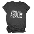 Détail du t-shirt gris anthracite à col rond avec motif sips about to go down imprimé - S / Gris Chiné Noir