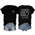 Détail du t-shirt noir en coton avec imprimé cœur et texte inspirant au dos du vêtement - Noir (Graphique Blanc)