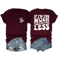 Détails avant et arrière du T-shirt bordeaux avec imprimé 'Find Less' de style urbain - Rouge Vin (Imprimé Blanc)
