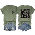 T-shirt vert avec imprimé 'IF I'M TOO MUCH THEN GO FIND LESS' et short en jean - Vert Olive (Imprimé Noir)