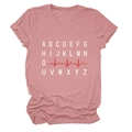 Detail of pink heathered fabric and creative white alphabet print with red heartbeat line - S / Rose Gold (White Text)