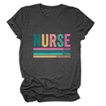 Dark charcoal grey cotton t-shirt with nurse caring loyal strong vintage lettering - Black Heather Grey