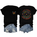 Detailed flat lay of black crew neck T-shirt with Let Them Misunderstand back print - S / Black
