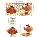 Wandtattoo Set Erntedankfest mit Truthahn, Ahornblatt und Kürbis Dekor 60x30cm - 30x60cm