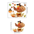 Cartoon turkey and pumpkin Thanksgiving toilet stickers set for bathroom wall decor - MS4347-ZC (25*30cm)