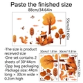Detail of forest animal wall stickers showing layout dimensions and finished product size - MST1576 (30x44cm x 2pcs)