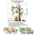 Vinilo decorativo de árbol forestal con monos y zorro para cuarto infantil - Bm7505-zj (8 Hojas 30*90 Cm)