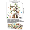 Detalle de vinilos infantiles de animales del bosque con medidas para decoración - Juego Pequeño (BM7506-ZJ)