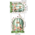 Cartoon rabbit and mushroom forest wall decals with tea time collection layout and sizes - MS4351-ZC (30*90cm*4 Sheets)